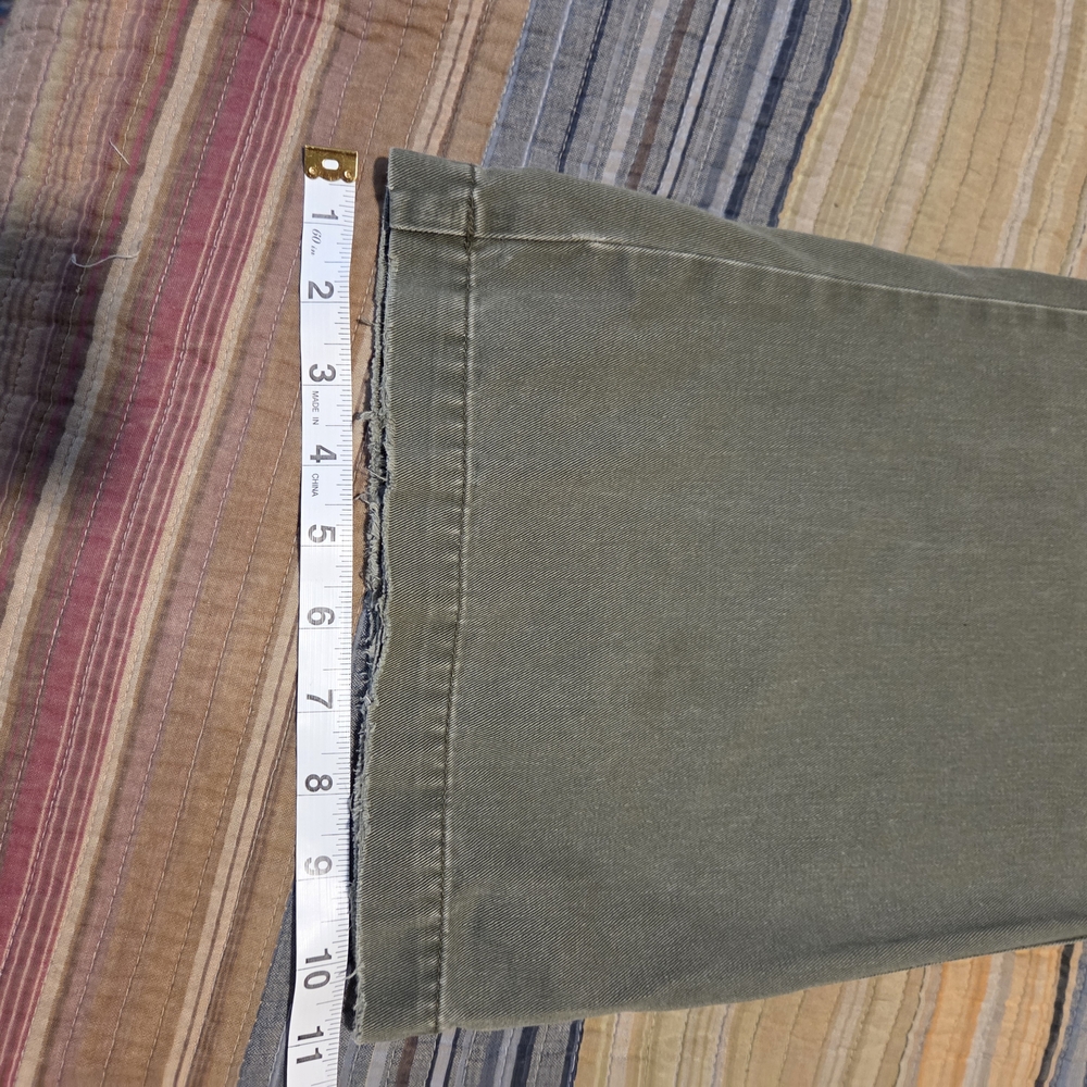 Abercrombie & Fitch Vintage 90s Flare Chino Olive Women's Size 14 - Picture 7 of 7